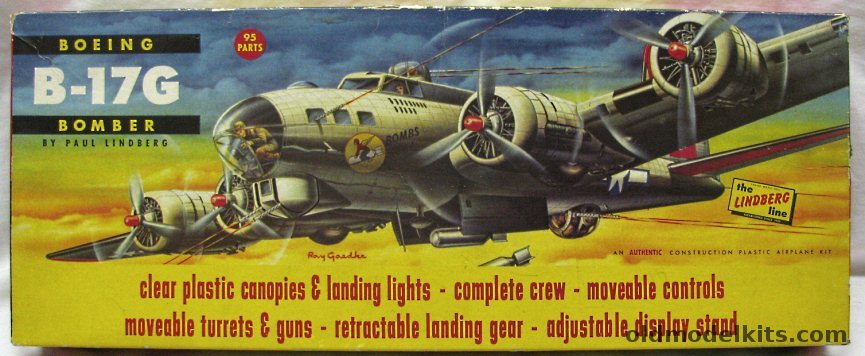 Lindberg 1/64 Boeing B-17G Flying Fortress Bomber, 525-249 plastic model kit